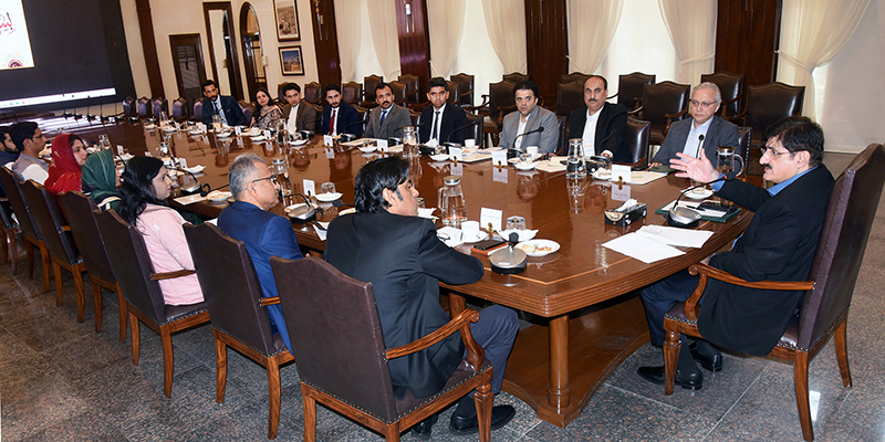 Sindh Chief Minister Syed Murad Ali Shah meets with Assistant Commissioners undergoing training at CM House